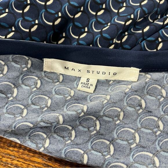 Max Studio Elegant casual geometric print long sleeve knee length Dress - Picture 10 of 14